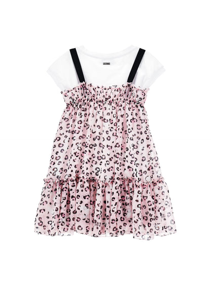 Abito sottoveste georgette con t-shirt