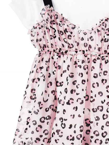 Abito sottoveste georgette con t-shirt