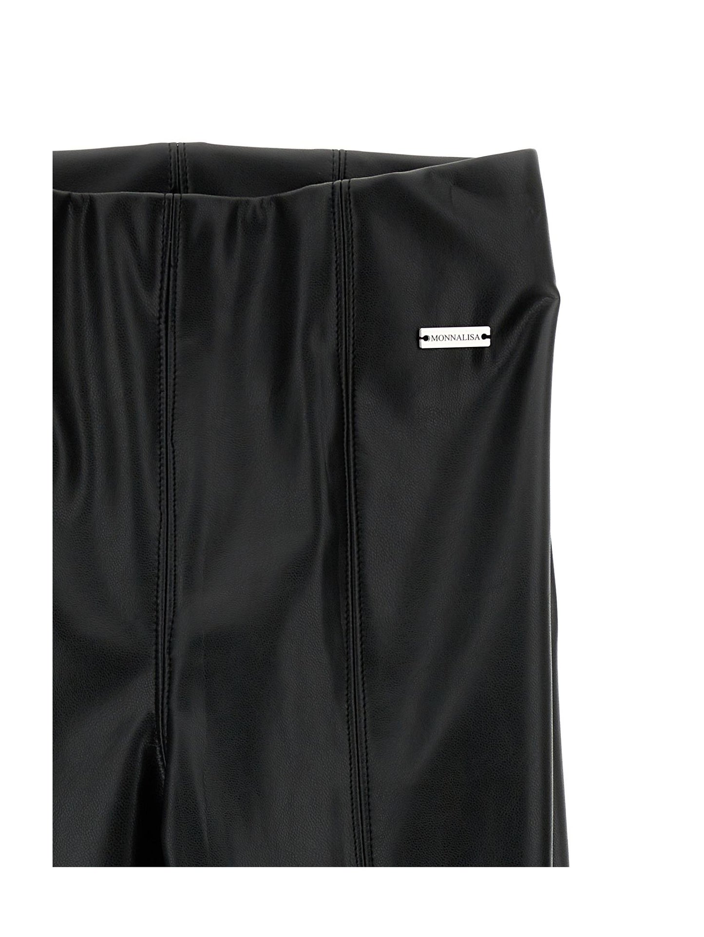 Coated fabric trousers with slits