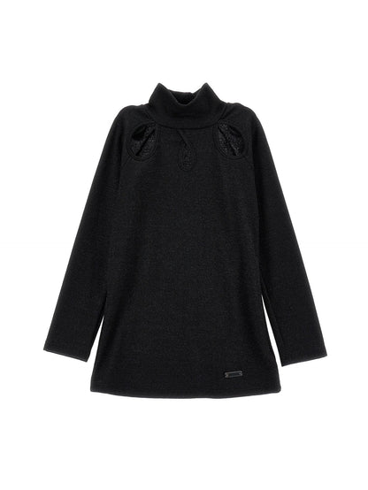 Lurex cut-out turtleneck