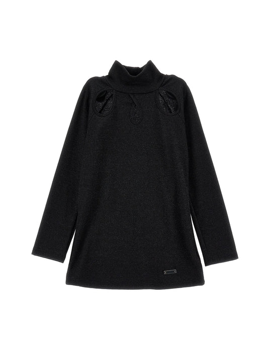 Lurex cut-out turtleneck