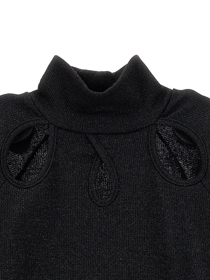 Lurex cut-out turtleneck