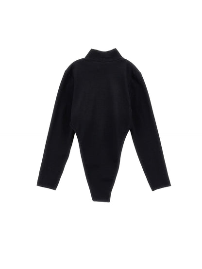 Stretch bodysuit turtleneck
