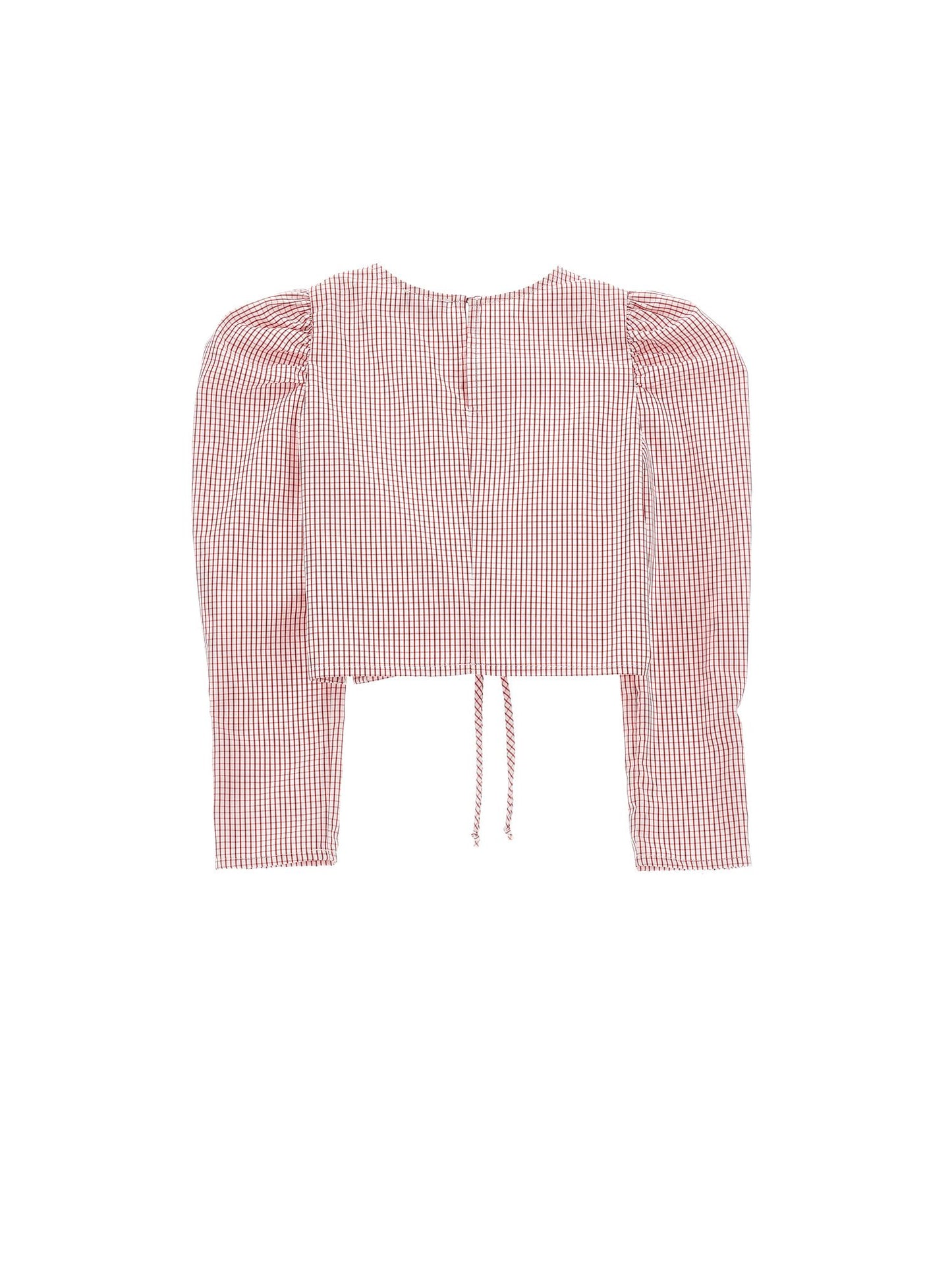 Long-sleeved ruffle poplin top