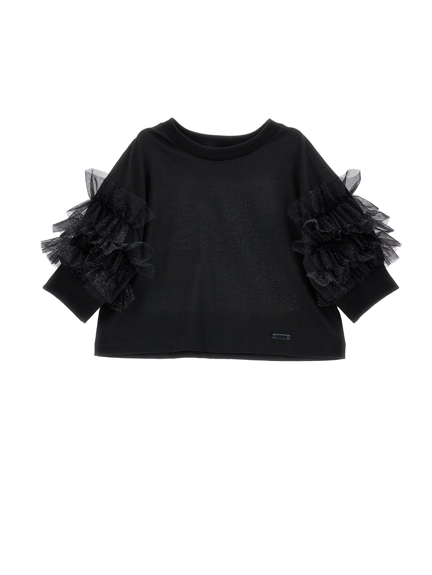 Jersey T-shirt with glitter ruffles