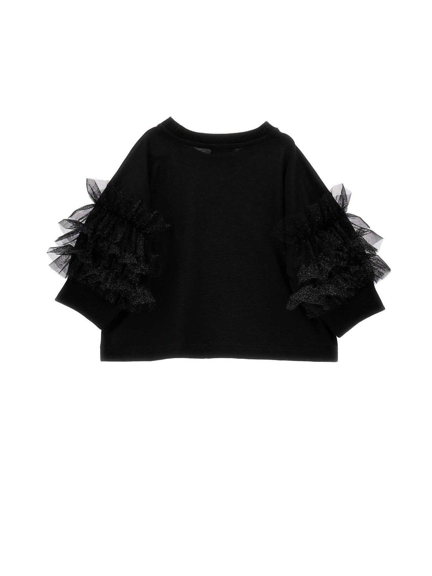 Jersey T-shirt with glitter ruffles