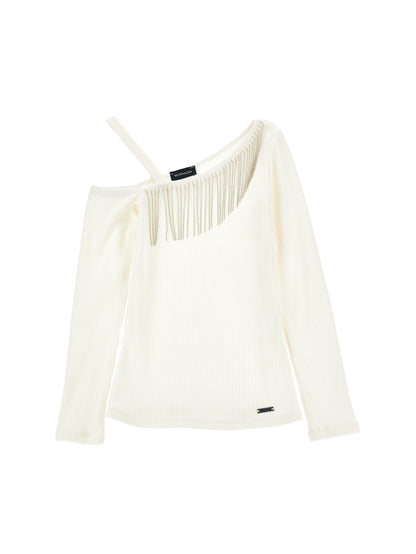 One-shoulder viscose top