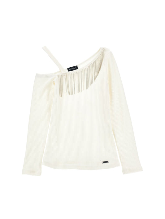 One-shoulder viscose top