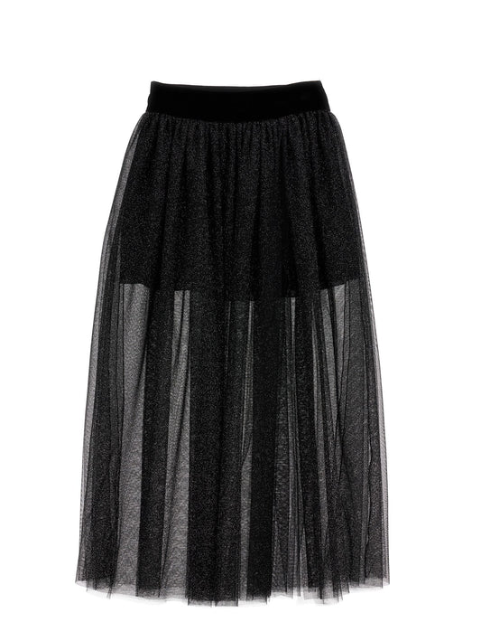 Long lurex knit skirt