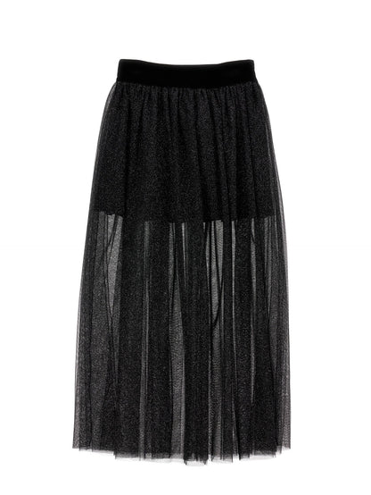 Long lurex knit skirt