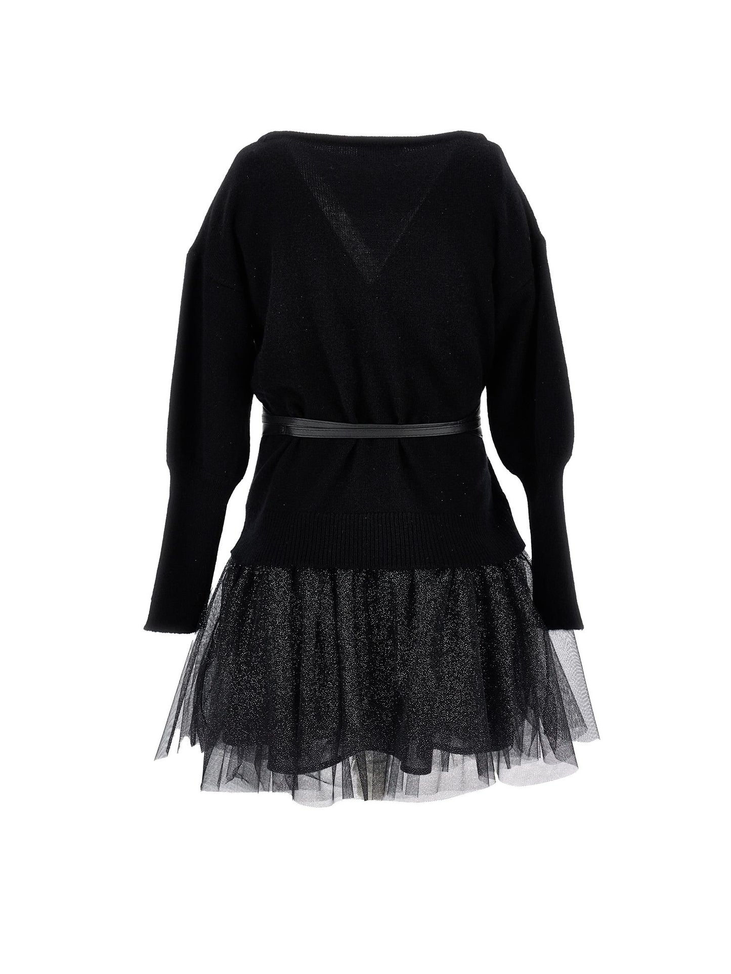 Abito maglia e lurex con cintura