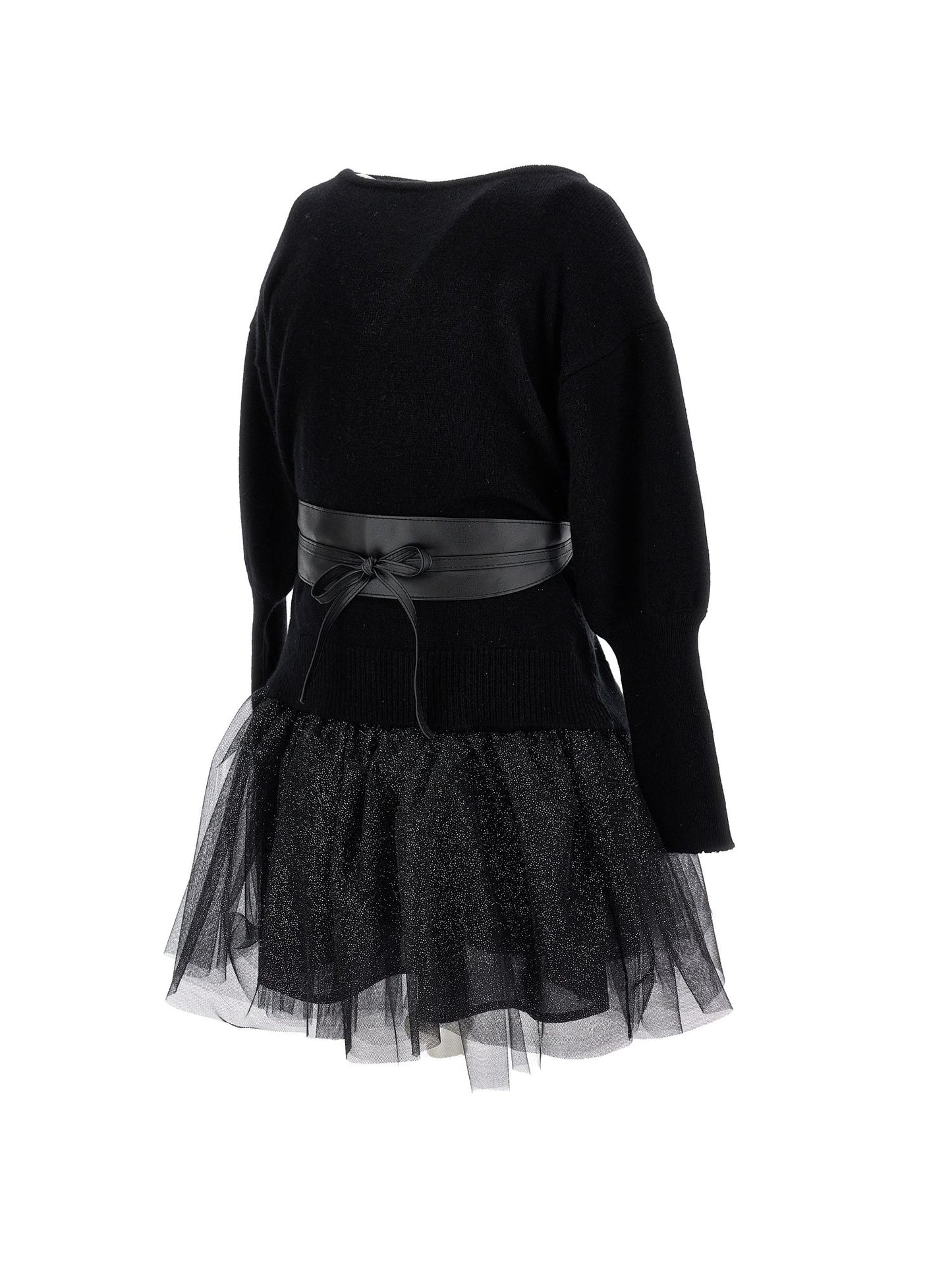 Abito maglia e lurex con cintura