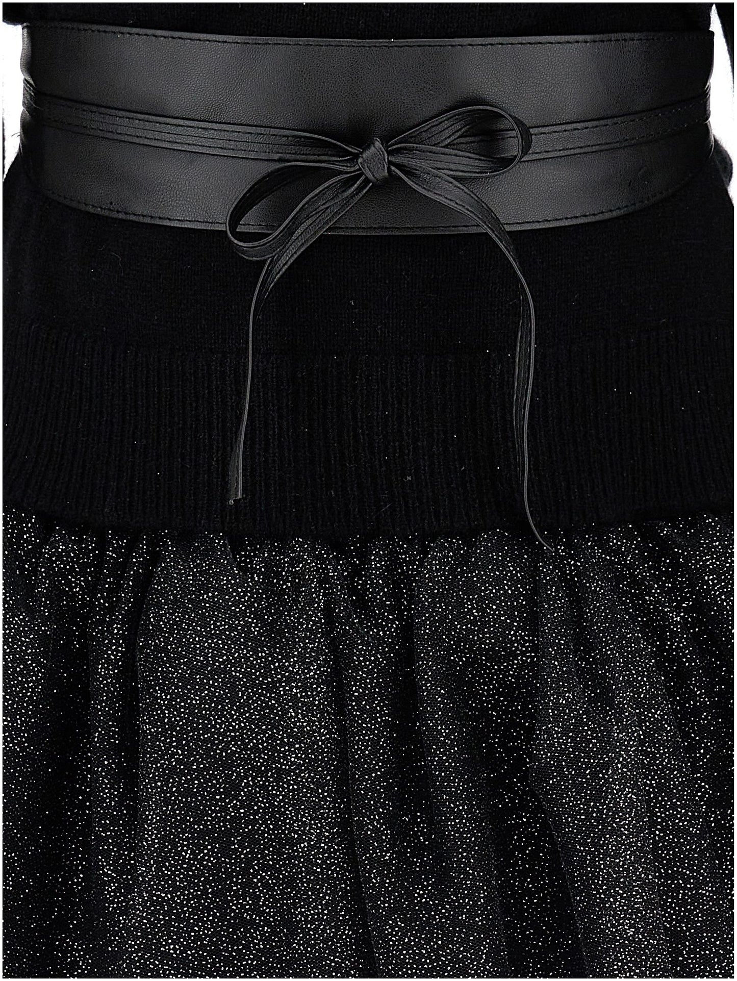 Abito maglia e lurex con cintura