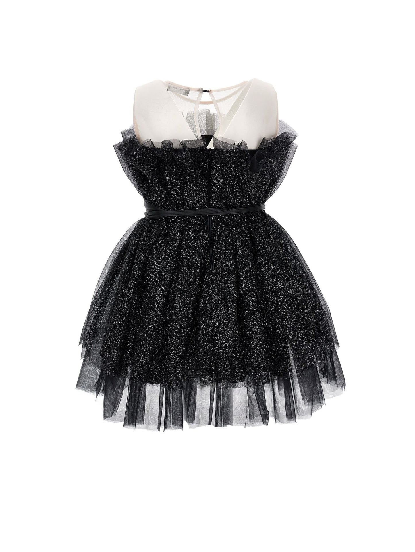 Abito tulle lurex con cintura