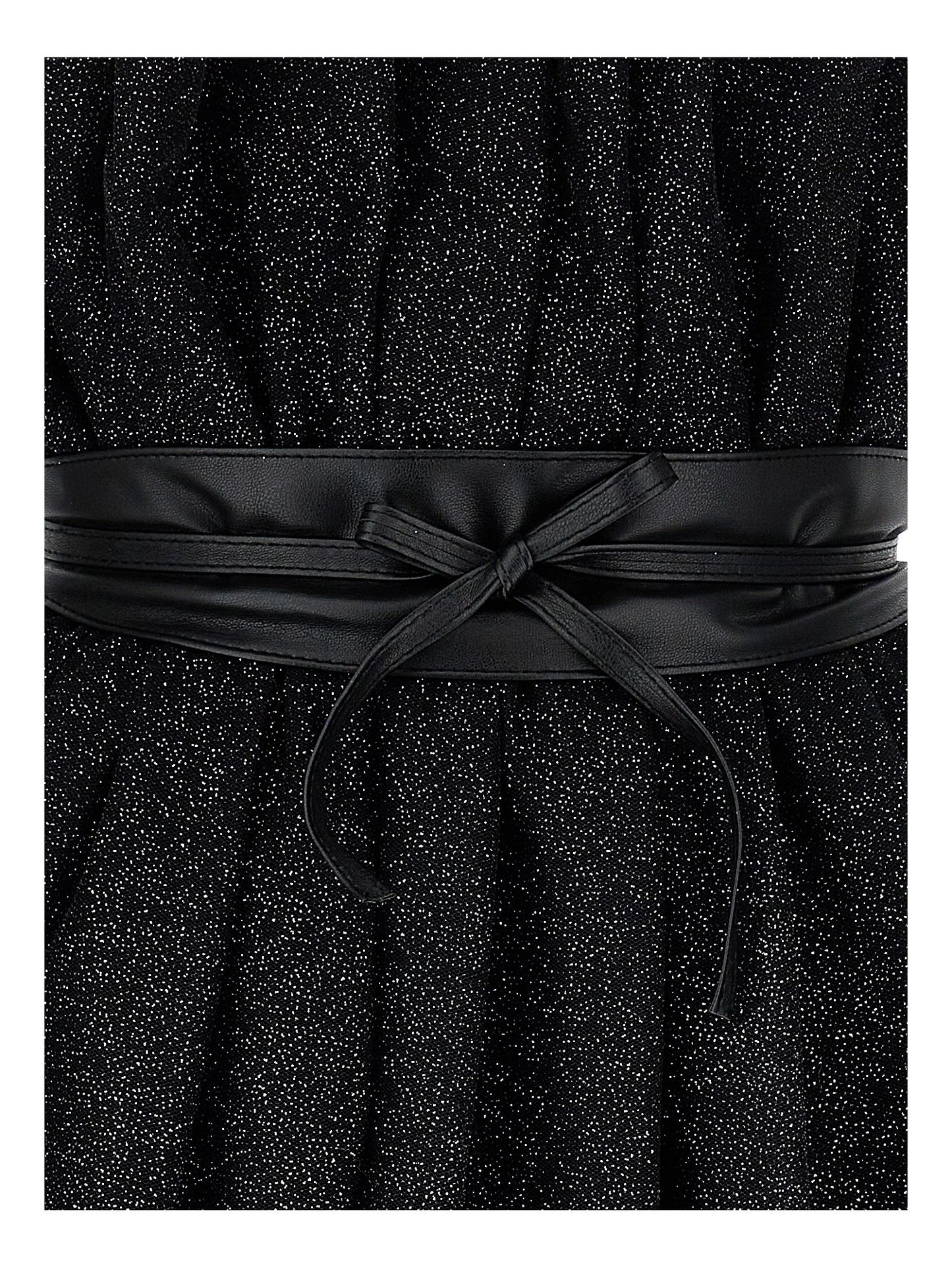Abito tulle lurex con cintura