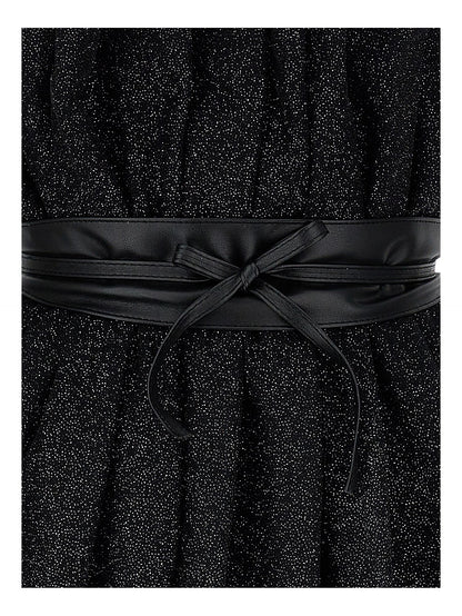 Abito tulle lurex con cintura