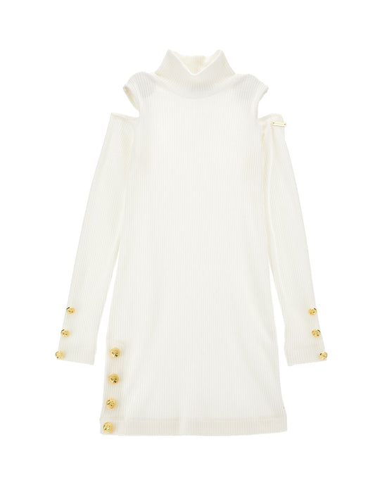 Ribbed viscose mini dress