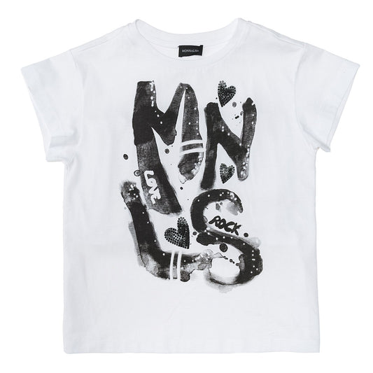 Printed T-shirt, short back