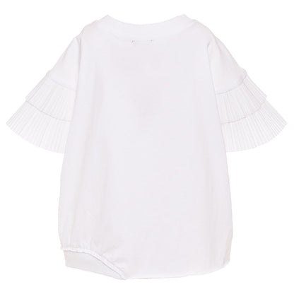 Pleated and sequined T-shirt