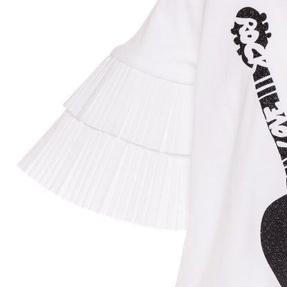 Pleated and sequined T-shirt
