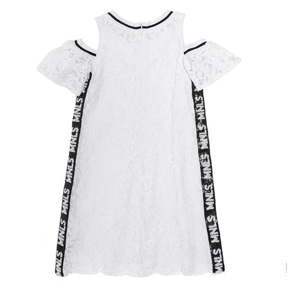 Abito pizzo e bande paillettes