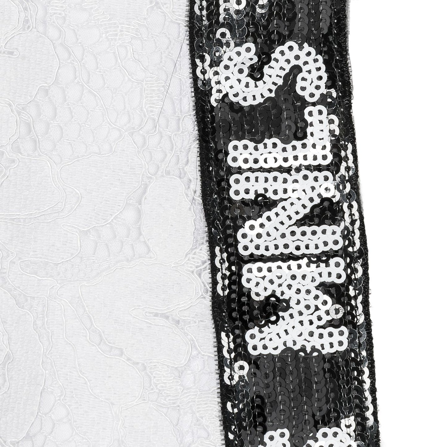 Abito pizzo e bande paillettes