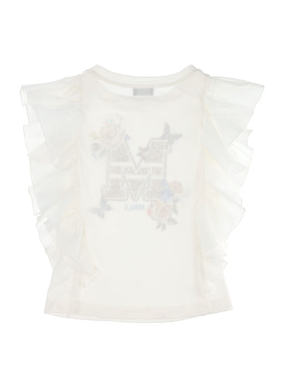 Jersey T-shirt with ruffles