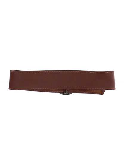 Leather belt with buckle