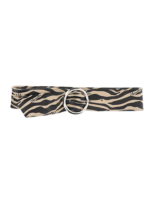 Zebra leather belt