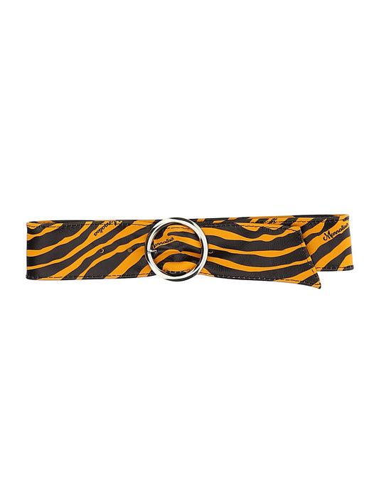 Zebra leather belt