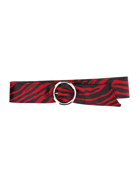 Zebra leather belt