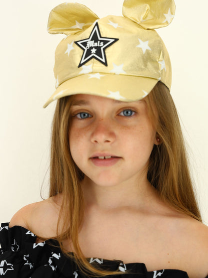 Laminated baseball hat with star print