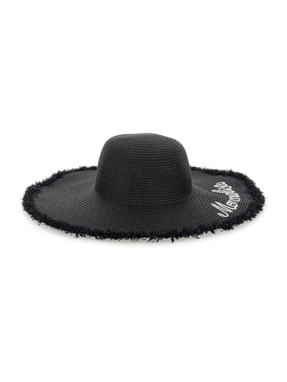 Cappello paglia righe ricamato