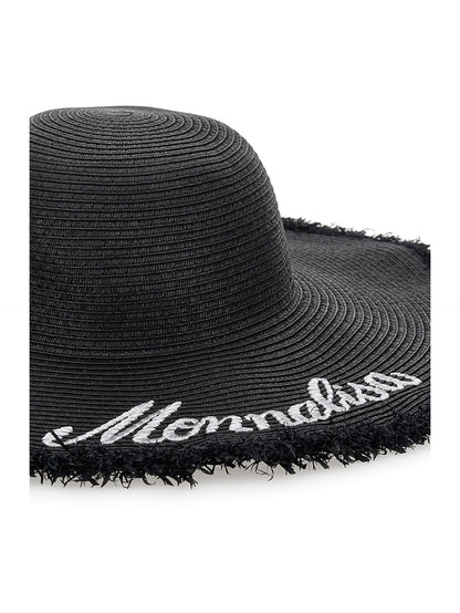 Cappello paglia righe ricamato