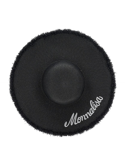 Cappello paglia righe ricamato