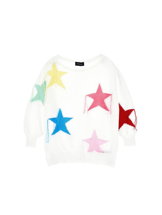 Maxi-star cotton pullover