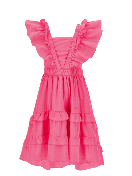 Poplin dress with ruffles