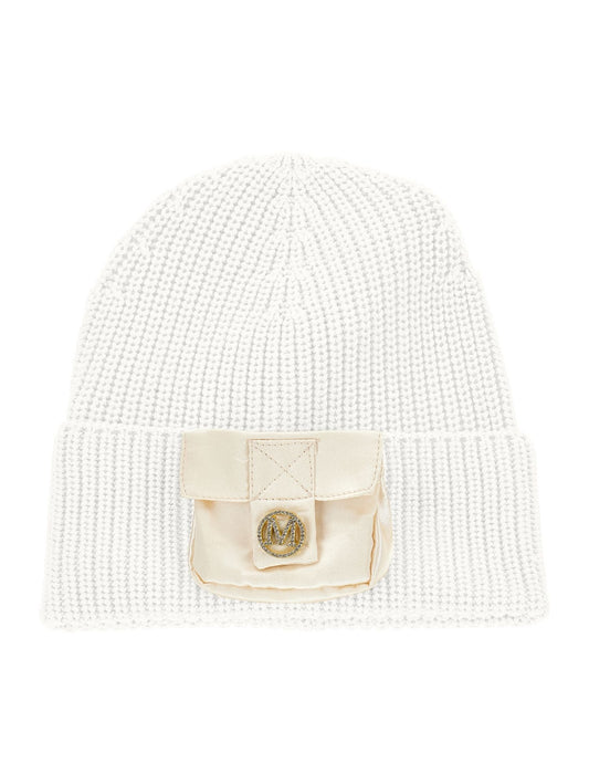 Satin hat with pocket