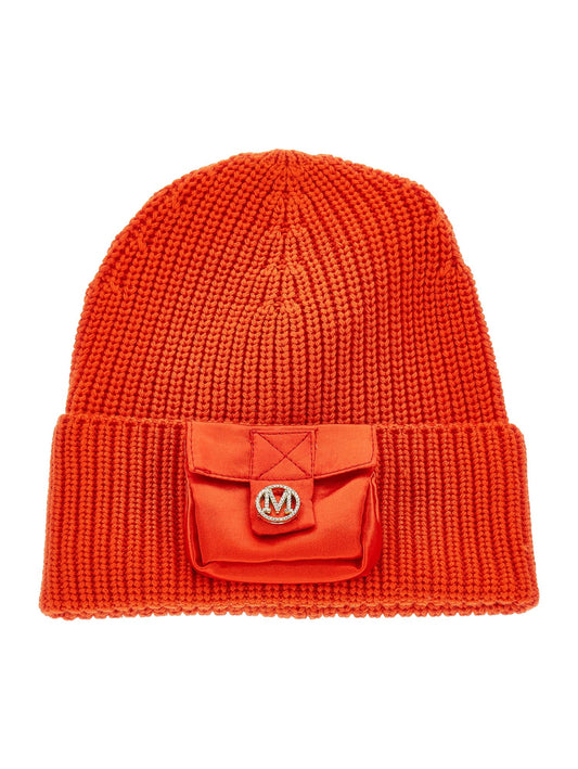 Satin hat with pocket