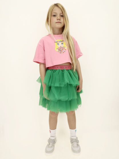 Logomania tulle skirt