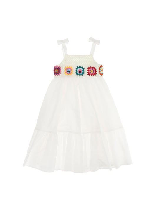 Cotton linen crochet dress