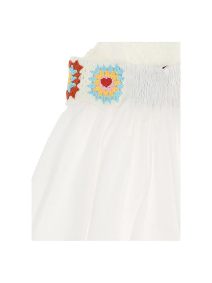 Abito cotone lino crochet