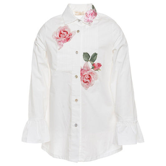 Patch poplin shirt