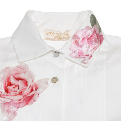 Patch poplin shirt