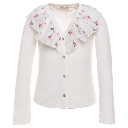 Muslin ruffled cardigan