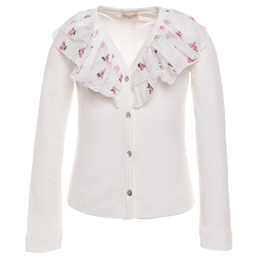 Muslin ruffled cardigan