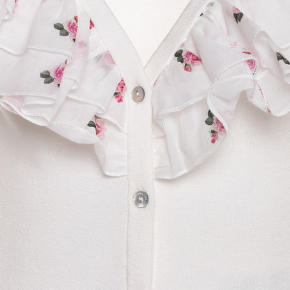 Muslin ruffled cardigan