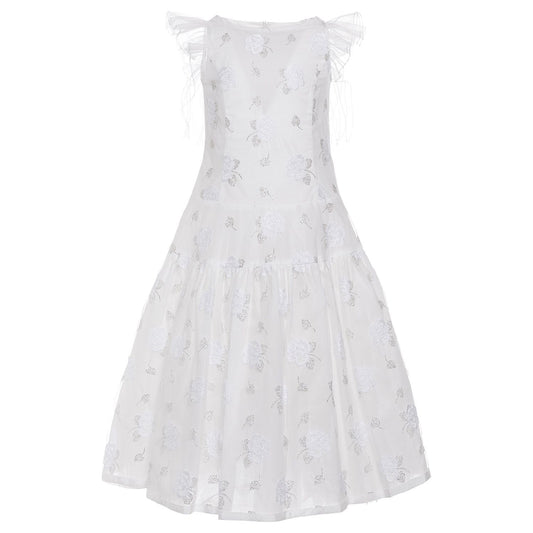 Abito tulle ricamo rose