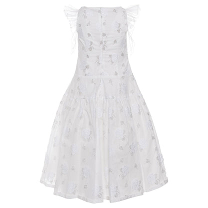 Abito tulle ricamo rose