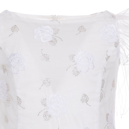 Abito tulle ricamo rose
